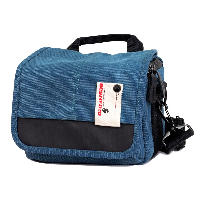 Besnfoto BF-1015 Mirrorless DC Handbags Photography Bag Canvas Waterproof Waist Case For Canon Nikon Sony DSLR Camera: Blue