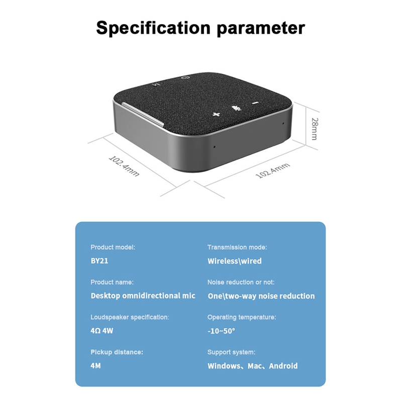 Forw-videoneuvottelu kaiutinpuhelin langaton skype-, zoom- ja tietokone-läppärikäyttöön monisuuntainen mikrofoni usb bluetooth-mikrofoni
