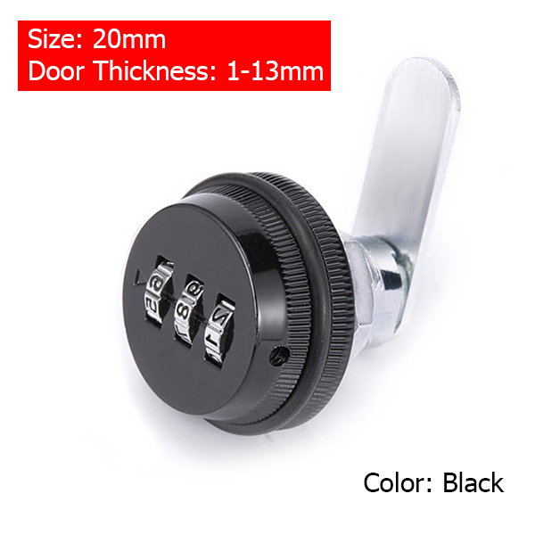 KAK Combinatie Kastslot Zwart/Zilver Zinklegering Wachtwoord Sloten Beveiliging Domotica Cam Lock Voor Brievenbus Kastdeur: Black