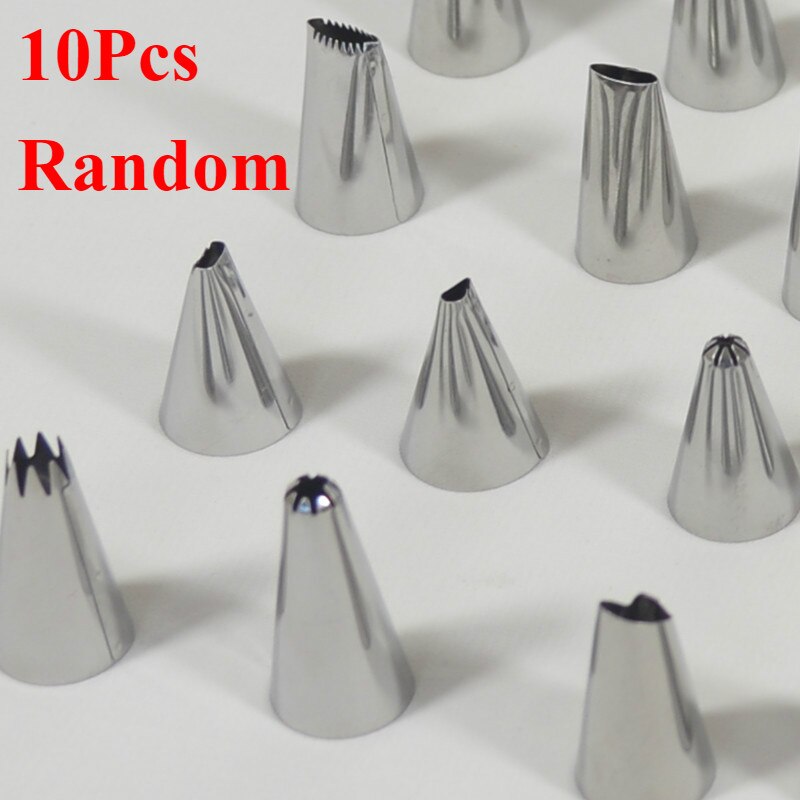 Cake Decorating 10/24/48 Stks/set Goede Rvs Icing Piping Nozzles Pastry Tips Set Cake Bakken gereedschap Accessoires: 10Pcs Random