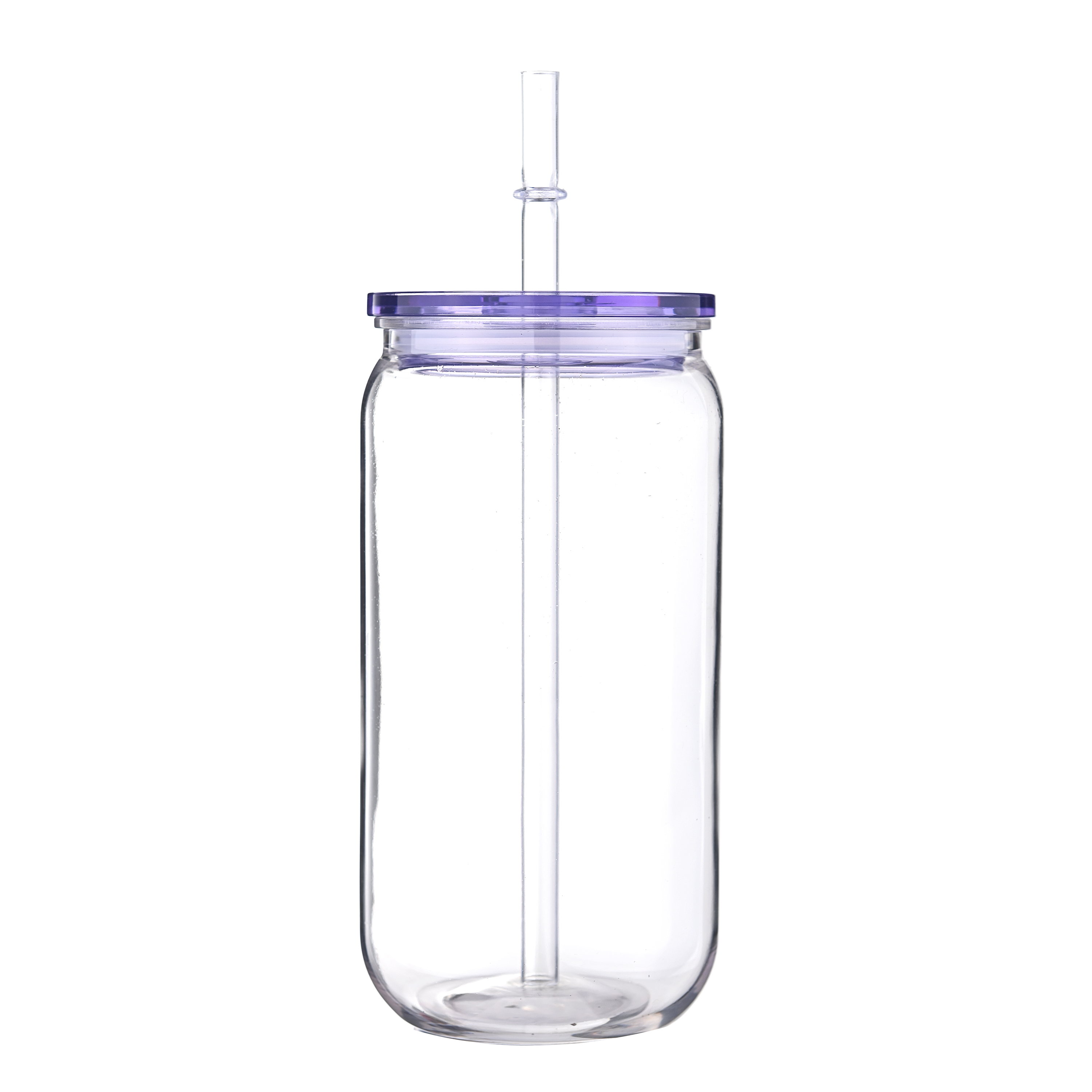 16oz kleurrijke deksel transparante plastic beker met deksels en rietjes vervangende deksels voor blikvormige ijskoffiekopjes schattige beker