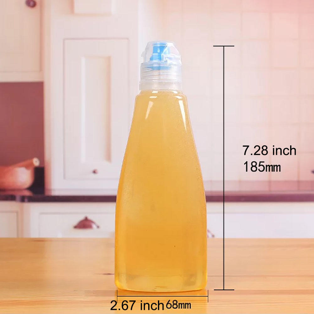 Squeeze Honey Bottles Reusable Plastic Honey Jars with Cap Salad Dressings Containers Travel Pinic Work Condiments Dispenser