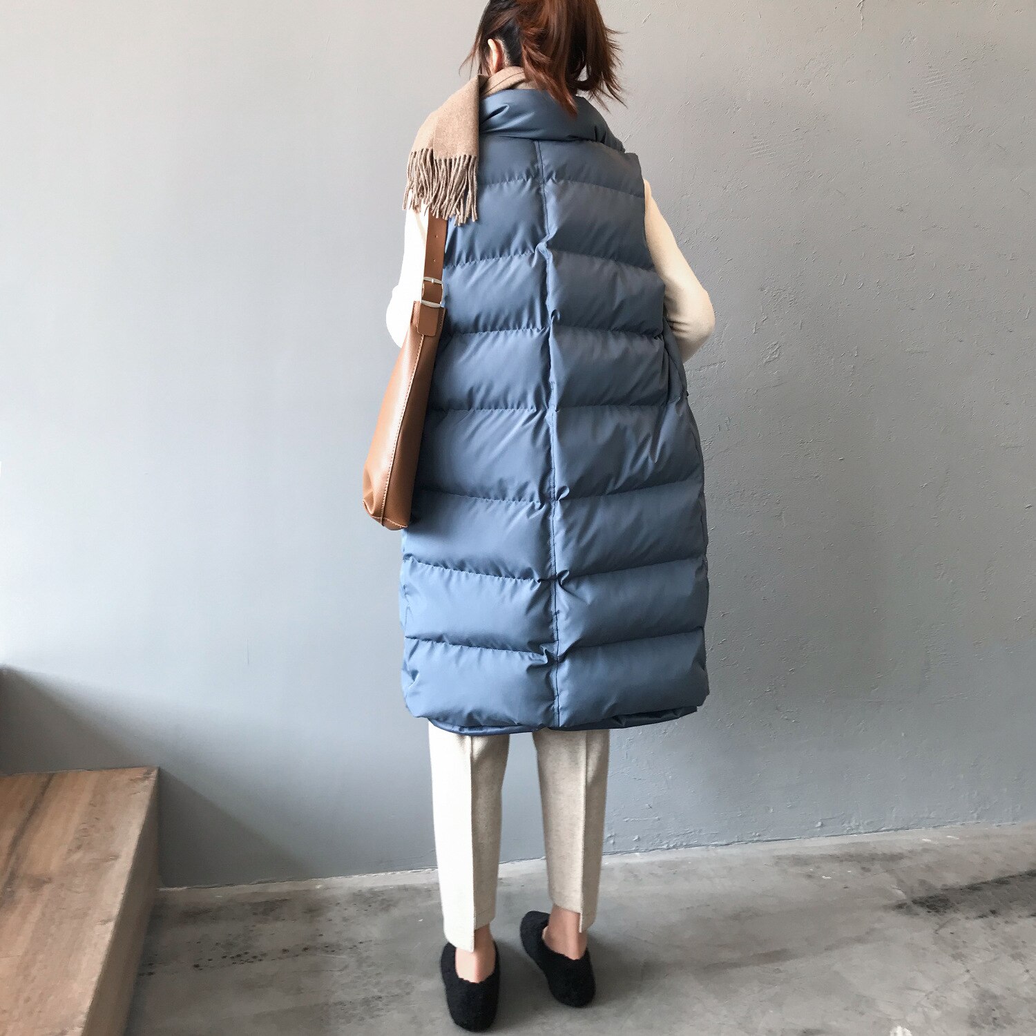 LUZUZI automne hiver coton femmes gilet dames gilet décontracté femme longue gilet veste sans manches pour les femmes coupe ajustée manteau