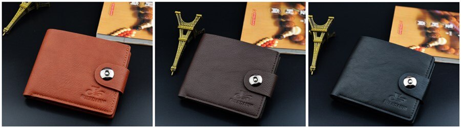 men's wallet pu solid color slim wallet men's two-way folding short credit card wallet coin purse business wallet men