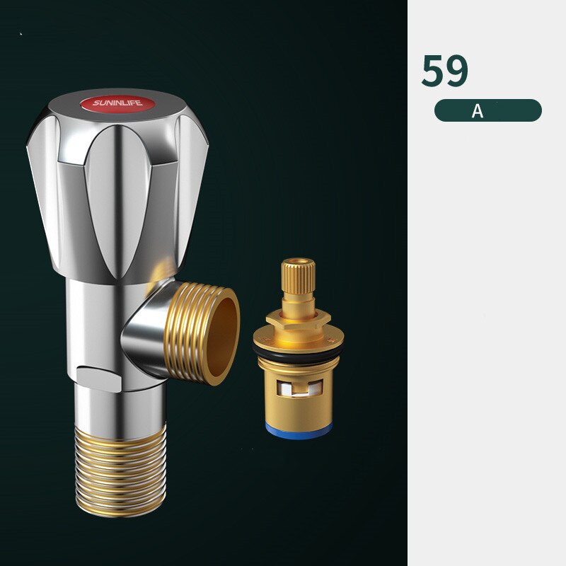 Red and Blue Stainless Steel and Cold Water Valve Flow Control Thread Bathroom Toilet Washbasin Basin Angle Valve: A2