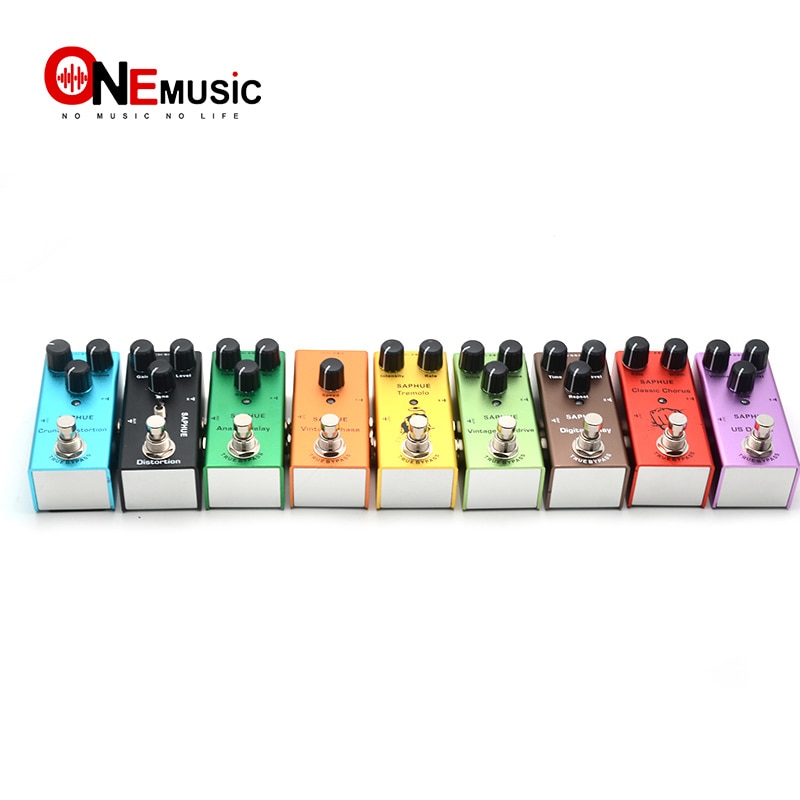SAPHUE Electric Guitar Pedal Vintage Overdrive/Distortion Crunch/Distortion/US Dream/Classic Chorus/Vintage Phase/Digital Delay