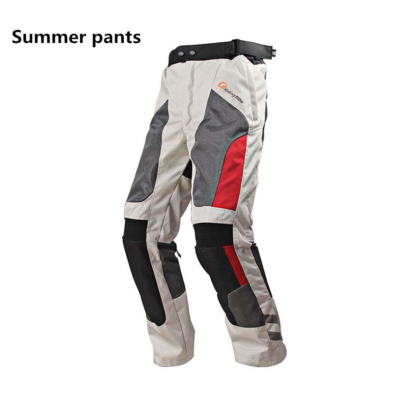 Männer Motorrad Hosen Vier Saison Wasserdicht Atmungsaktiv Warme Motocross Rally Reiter Reiten Schutz Hose mit Kneepads HP-12: White - Summer / XL