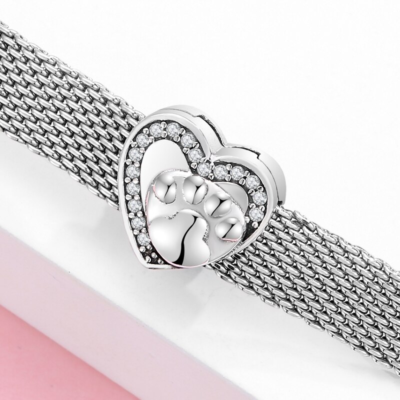 Berlocker för armband smycken att göra 925 sterling silver hjärtform 9 stilklämmor fina berlocker passar original reflexer armband