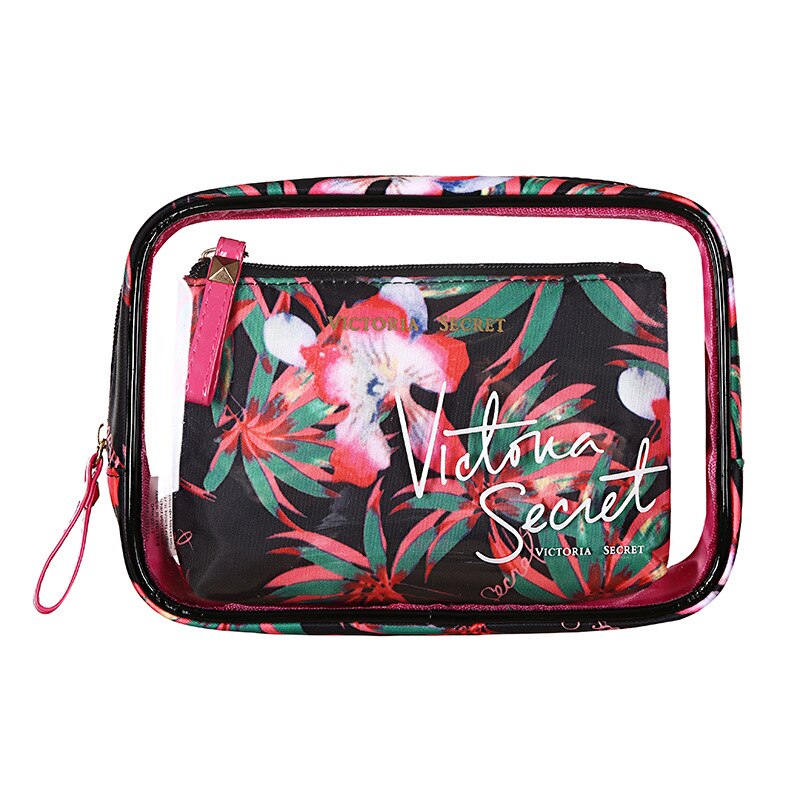 PVC Transparent Brand Cosmetic Bag Travel Toiletry Bag Set Make-up Organizer Pouch Makeup Case Beautician Vanity Necessaire Trip