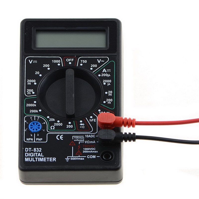 DT-832 Digitale LCD Voltmeter Amperemeter Ohm Tester Multimeter Buzzer Diagnose-tool