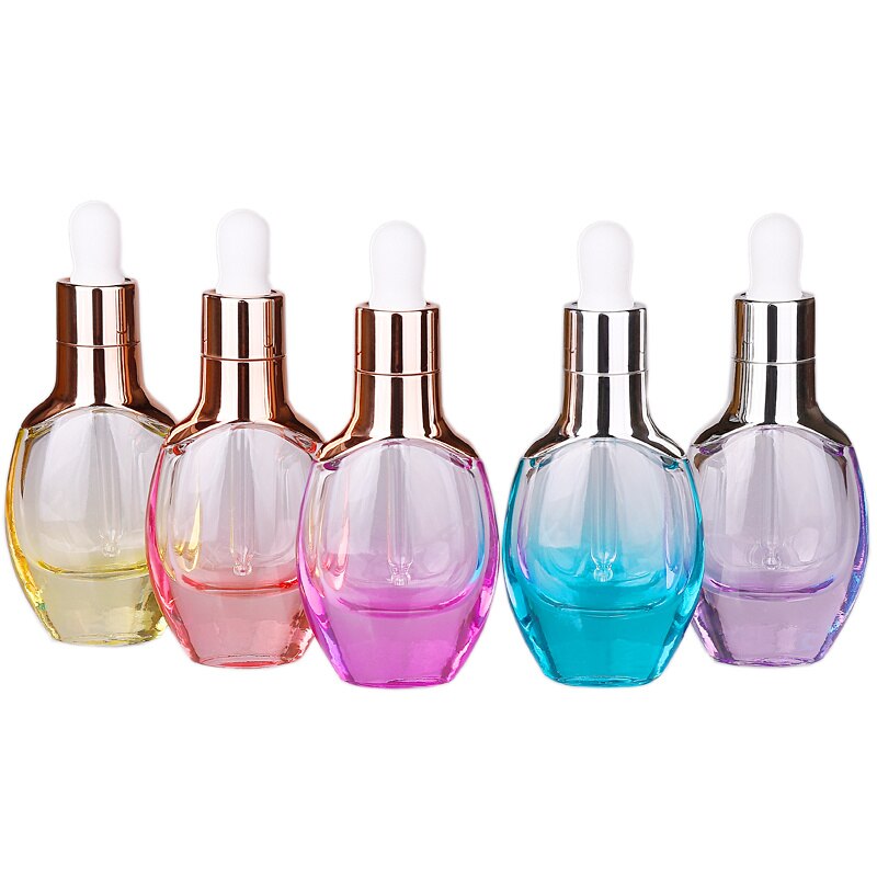 30ml Rohre Tropfer Flasche Aromatherapie Flüssigkeit für Ätherisches Reise Bunte Rose Gold Massage Öl Pipette Nachfüllbare Flaschen