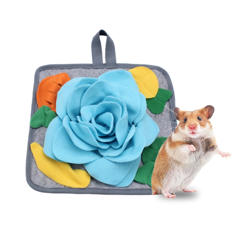 066E Rabbit Foraging Mat 12" x 12" Boredom Breaker Enrichment Snuffle Mat Toy for Chinchillas Guinea Pigs Ferrets Dogs