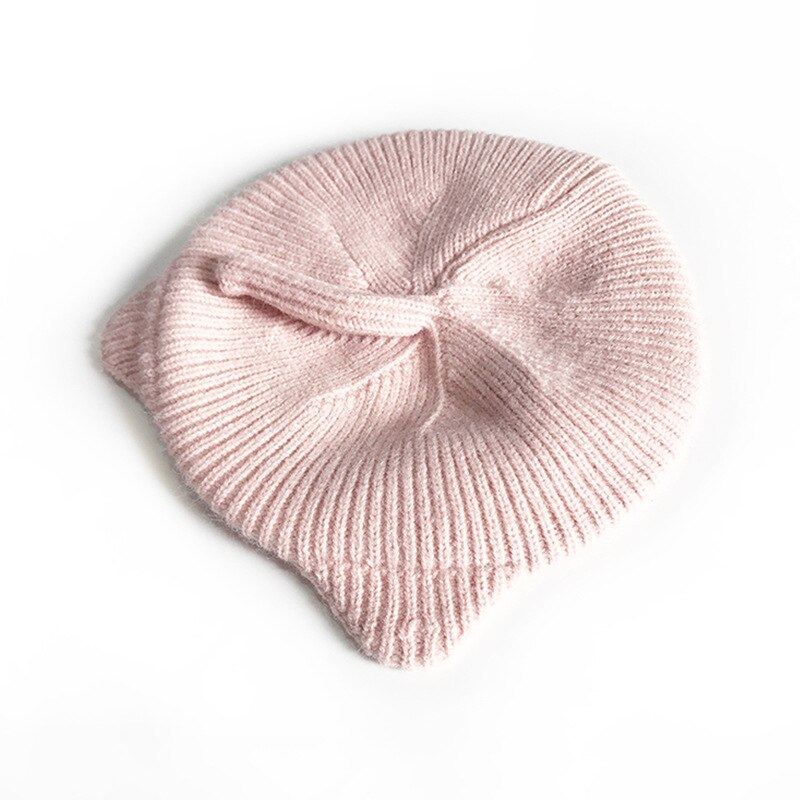 Children Baby Beret Hat Cap for Boys Girls Arrivals Cat Ears Winter Warm Toddler Kids Hat Woolen Knitted Cap: Pink