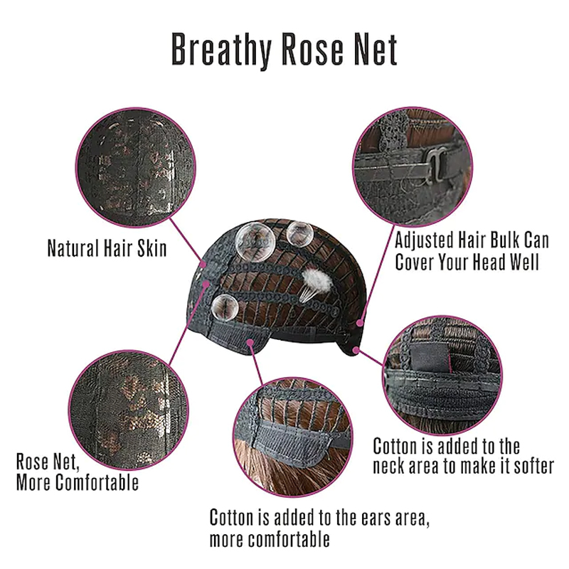 HAIRJOY Parrucca da donna per capelli sintetici lunghi rossi neri dritti resistenti al calore con frangia laterale per costume di Halloween