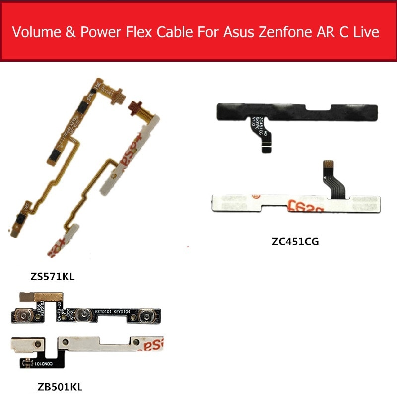 Flex-kabel Voor Asus Zenfone AR ZS571KL Volume Flex kabel voor Asus Zenfone C ZC451CG Live ZB501KL Side key switch knop