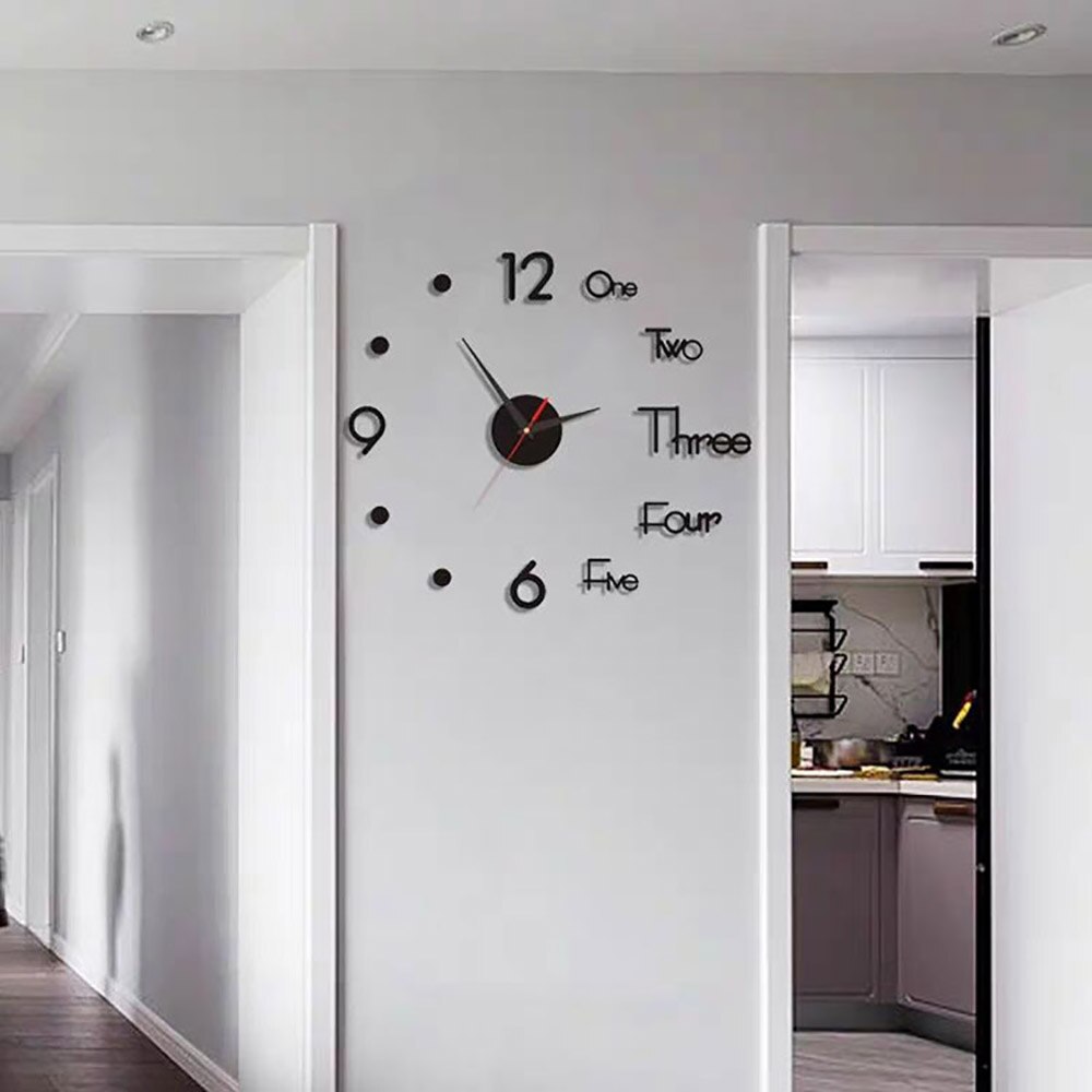 3D Moderne Wanduhr Aufkleber DIY Acryl Spiegel Schweigen Zauberstab Uhren Selbstklebende Wohnzimmer Wanduhr Wohnkultur