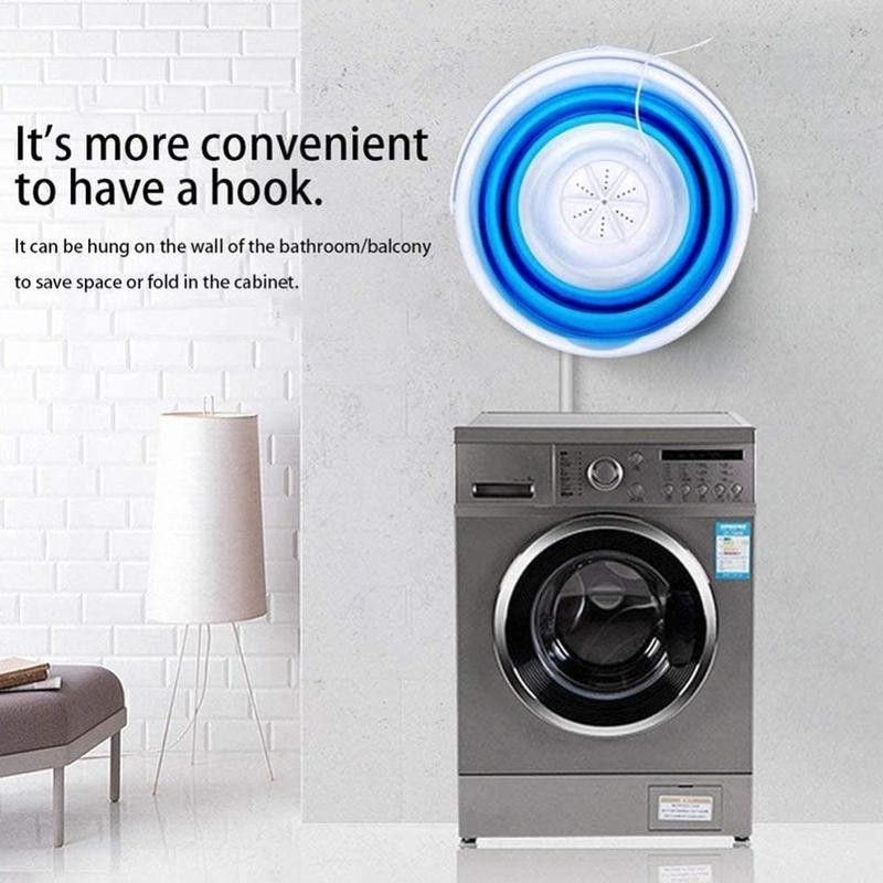 Składane przenośne elektryczne pralka mini automatyczne ubrania kształt wiadra pralnia USB podkładka robić domu podróży USB dormitorium