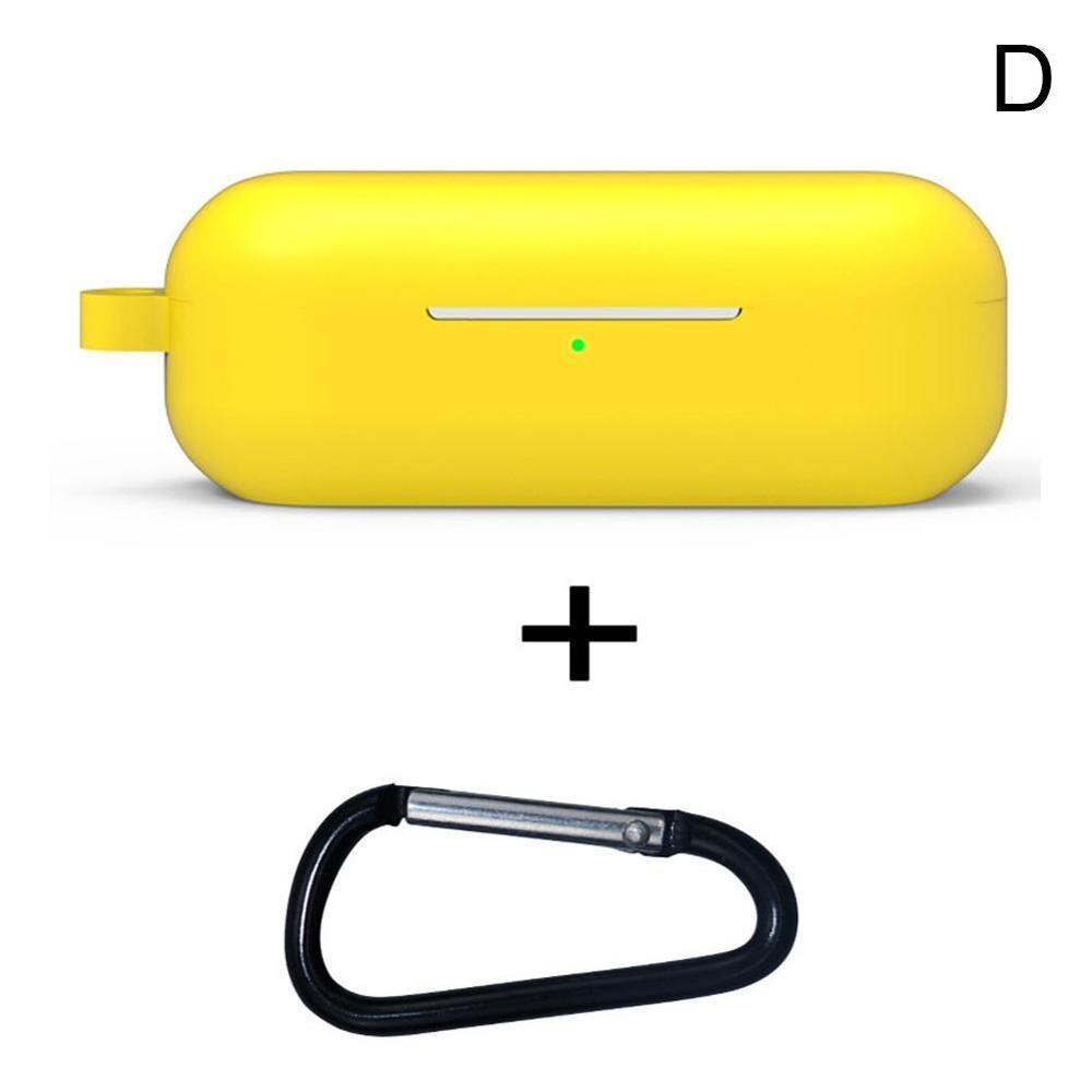 Silikonowe Etui na Bezprzewodowe Słuchawki Bluetooth - Ochronne z Karabińczykiem do Huawei Freebuds Enjoy: Żółty