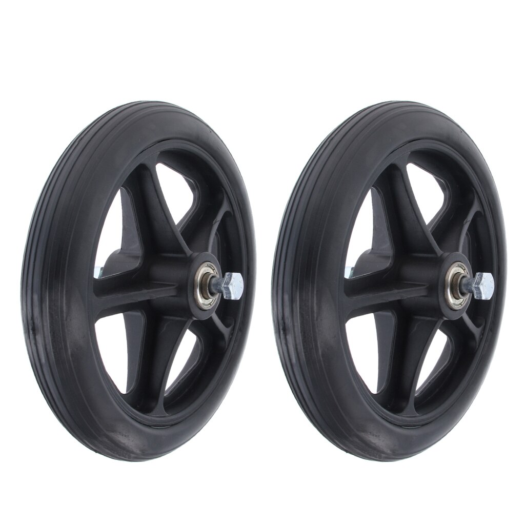 2 pièces fauteuil roulant roues avant roulette pièce de rechange noir 7 pouces 5/16 roulement 5 rayons