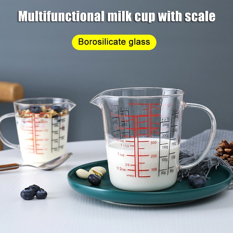 Glas målekop kande varmebestandig glas kop mål kande creamer skala kop glas kop køkken spisestue bar  tp899