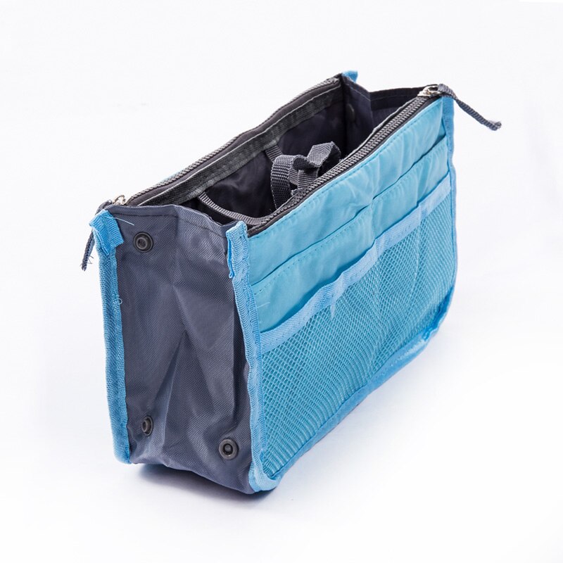 Handbag Organiser Insert Liner Travel Bag Organizer Large Purse Ladies Cosmetic: Blue