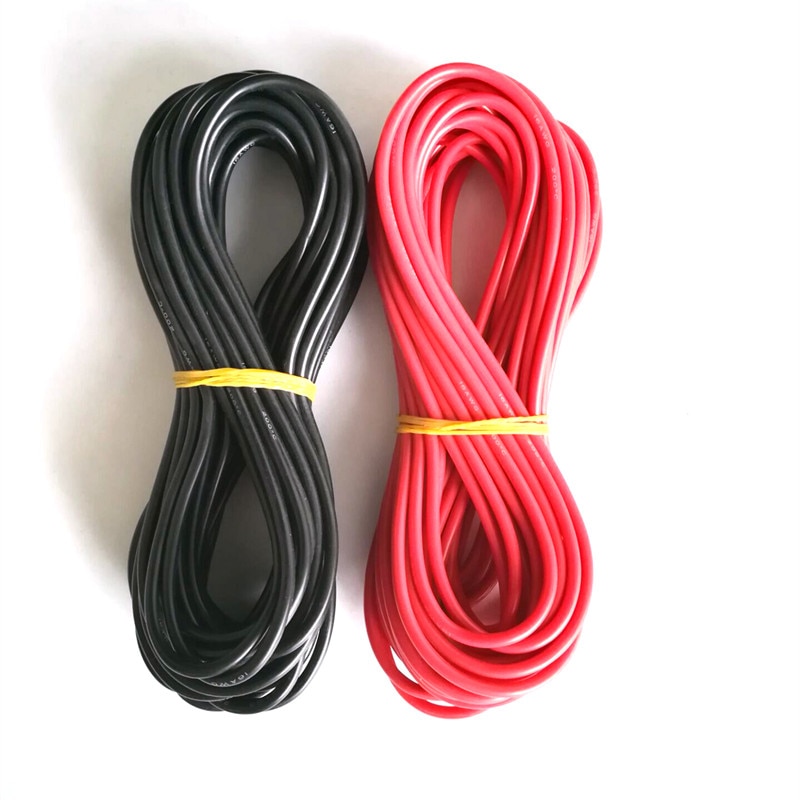 2M/Lot 12/14/16/18/20/26/28/30 AWG Gauge Wire Flexible Silicone Stranded Copper Cables For RC 1m Black and 1m Red Color