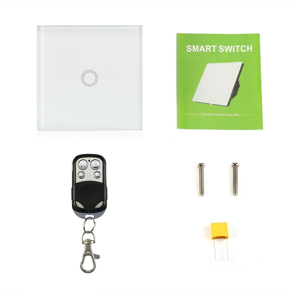 1 Way Smart Home Wall Touch Switch EU/US/UK Standard LED Indicator Remote Control Touch Switch Wireless Light Switch: EU plug