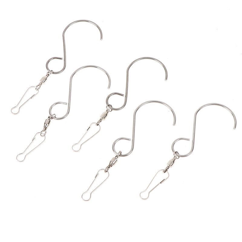 5Pcs Spinning Swivel S-Hooks For LED Solar Color Changing Wind Chimes S Shaped Wall Hangers Multi-Purposes Rotatable Hook