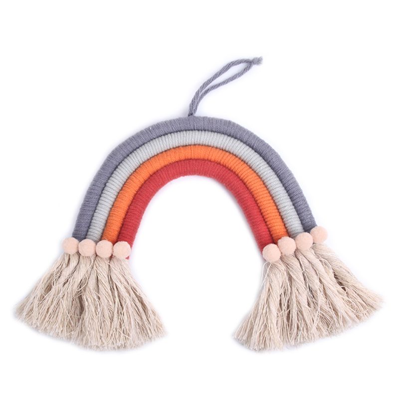 Nordic Rainbow Tapestry Handmade Weaving Ornament Kids Room Wall Hanging Home Baby Gym Fitness Frame Decoration Accessories: 1