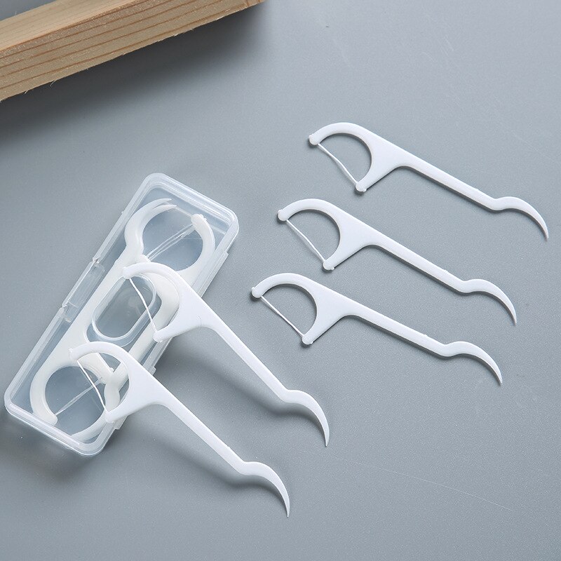 100pcs Super Fine Floss Toothpick Family Pack Floss Disposable Dental Floss Stick Teeth Clean Toothpick Flosser Tool