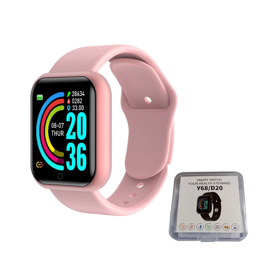 Roze Bluetooth Smart Horloge Smartwatch Vrouwen Fitness Monitor Armband Hartslag Bloeddruk Smart Horloge Voor Ios Android: Pink
