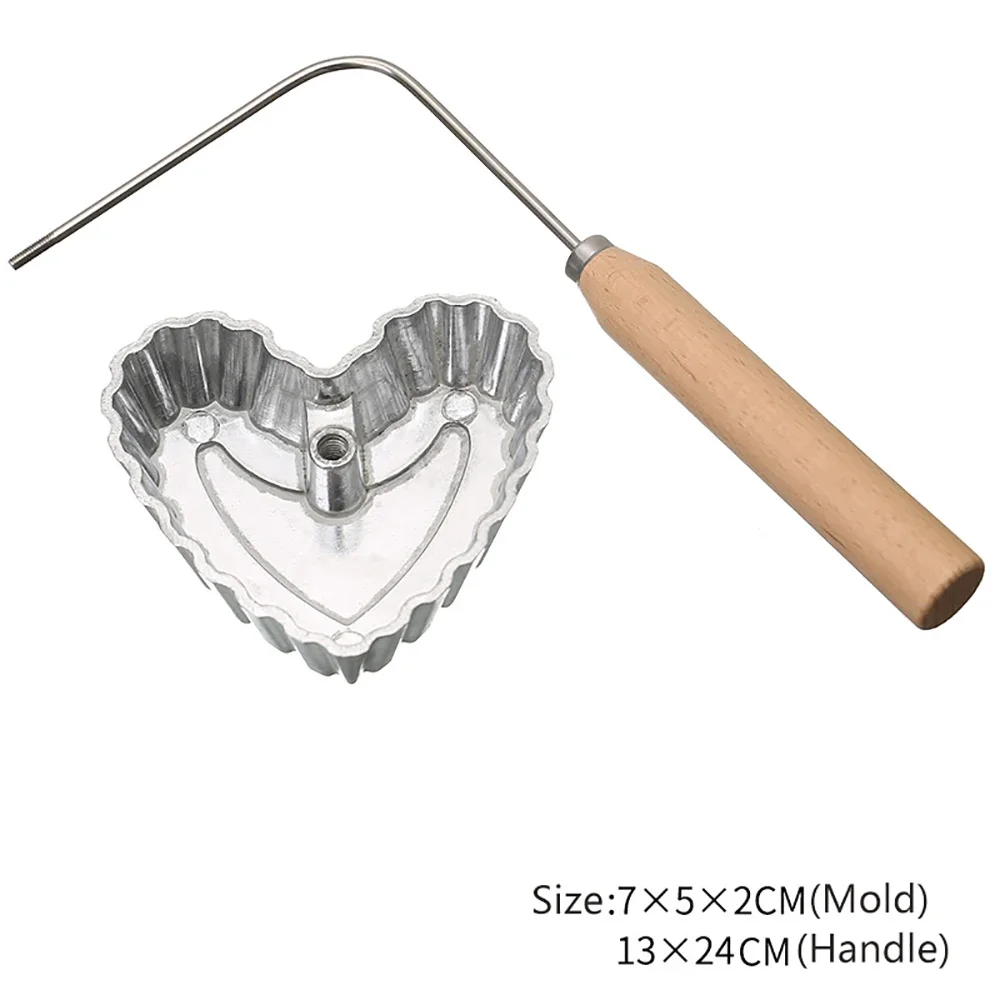 Aluminum Classic Rosette Iron Maker Waffle Timbale Molds Funnel Cake Ring Maker Cookie Bake Mold Bunuelos Mold Kitchen Gadgets: Orange