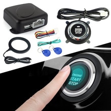12V Car Smart Alarm System Push Engine Start Stop Button Lock Ignition Immobilizer with Remote Keyless Go Entry System Starter