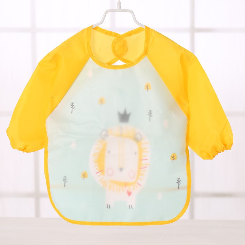 Bavoirs Double couche imperméable à manches longues pour bébé, Bandana, tissus de dessin animé bon marché: yellow