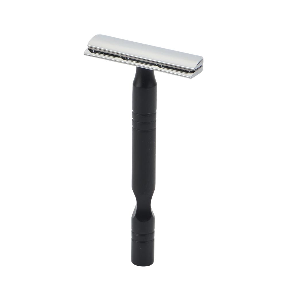 Yaqi krom og sort farve aluminium håndtag letvægts ac blade excalibur barberkniv
