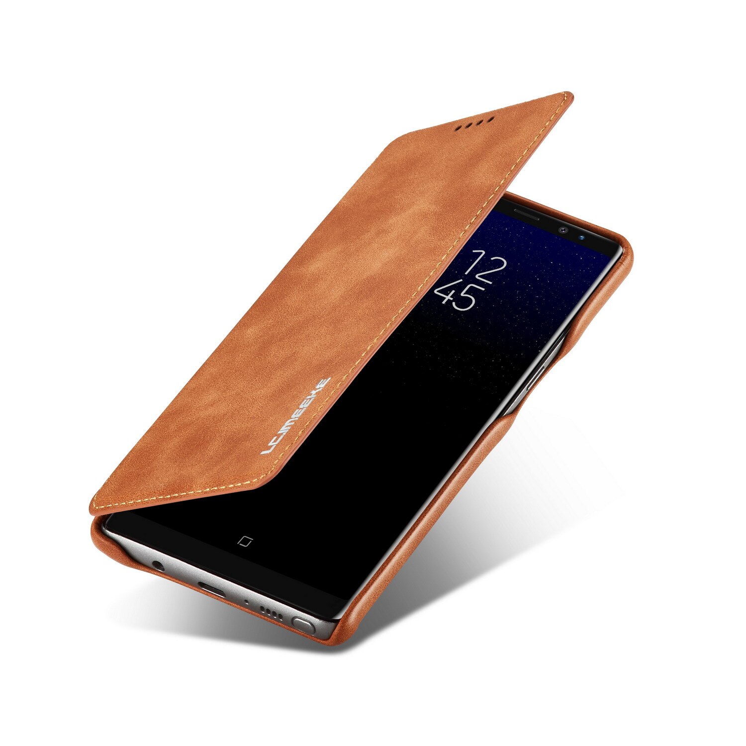 Funda con tapa magnética de lujo LC. Imeke para Samsung Galaxy Note 8 N950F, Funda de cuero retro para negocios, funda simple