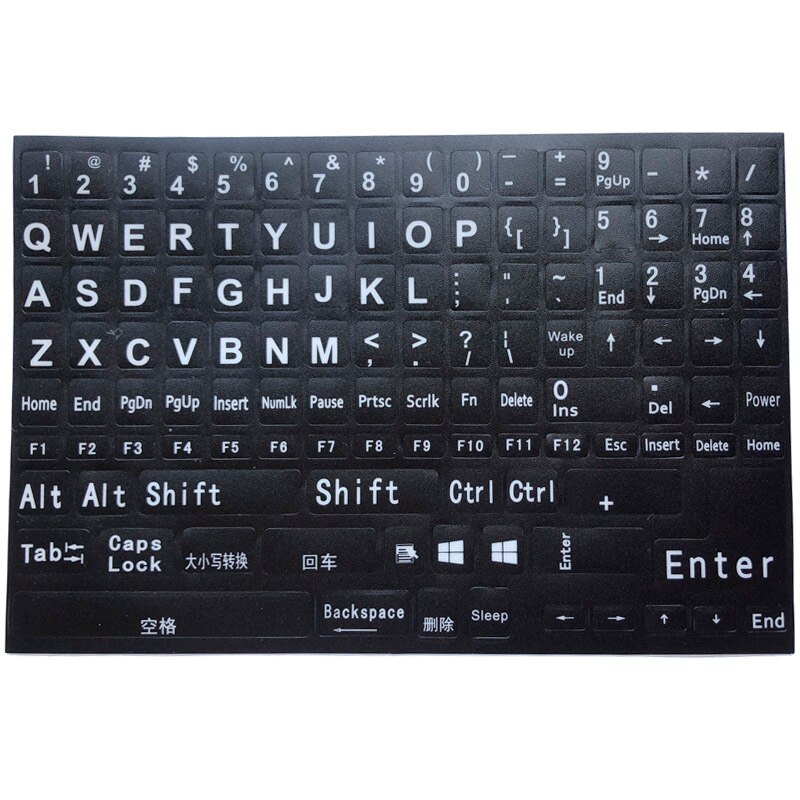 SR English Language 16 Standard Waterproof Keyboard Cover Stickers Layout Button Letters Computer Laptop Skins Accessories