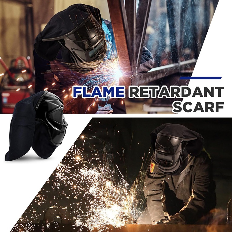 2-delige lashelmhoes en helmlabelset, lasaccessoires met perspassingsafdichting voor nekbescherming voor lassen