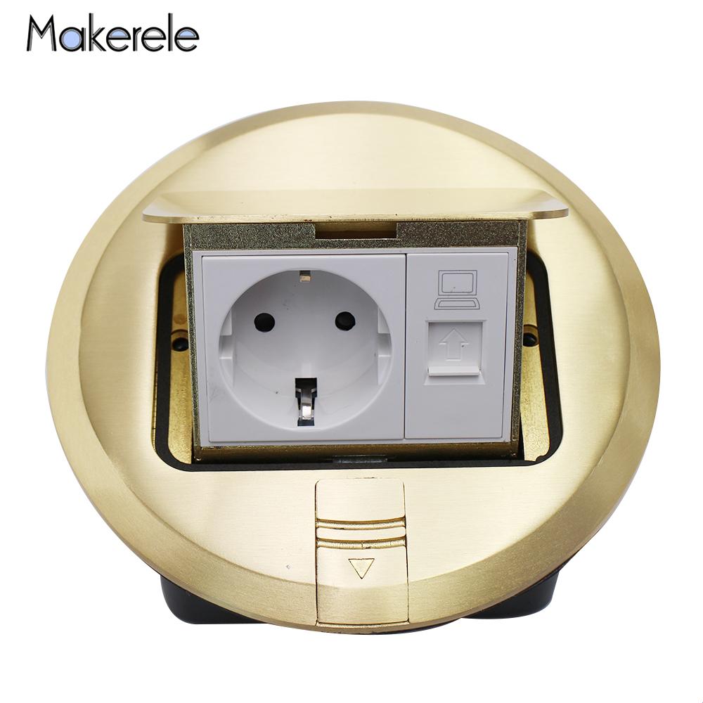 2y serier rund hurtig/langsom pop up eu standard gulvstik 10a usb internet telefonstik port al/cu alu-stik stikkontakter
