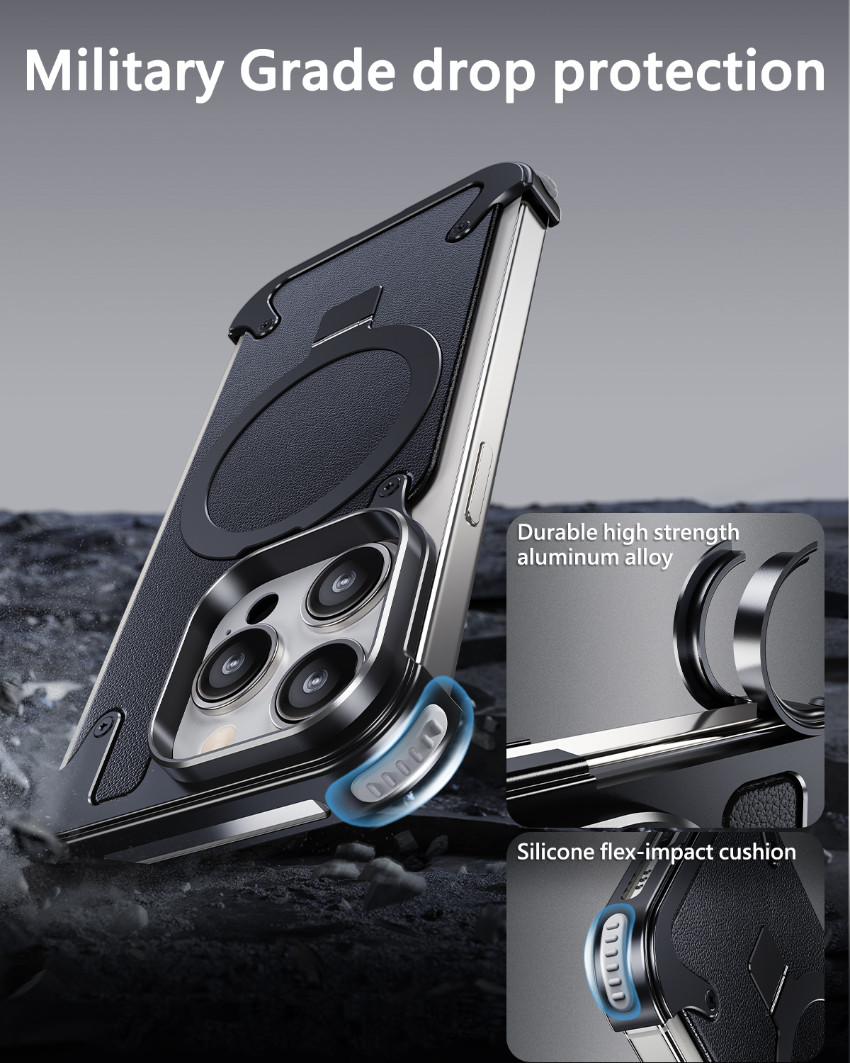 Oatsbasf Magsafe Telefoonhoesje Voor Iphone 13pro/Pro Max W/Vinger Ringhouder Anti-Botsing Lichtgewicht Telefoon Volledige Dekking