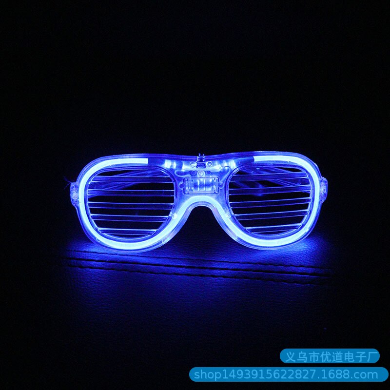 Led Bril Flash Lichtgevende Blind Eyewear Licht Oogmasker Knipperend Gloeiende Glazen Bruiloft Carnaval Dance Bar Party Kerst Speelgoed: Blue