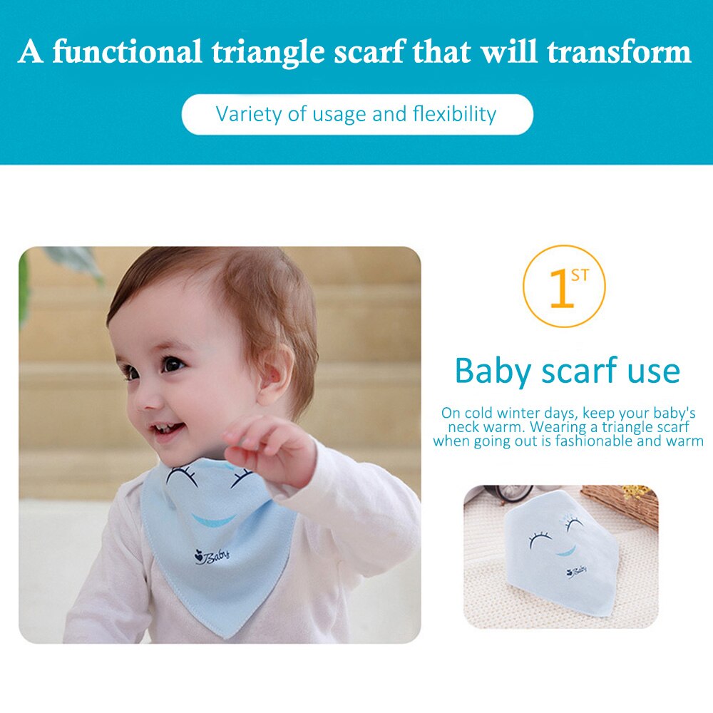 Cartoon Baby Bib Zachte Biologische Katoen Effen Kleur Driehoek Dubbele Sjaal Feeding Speeksel Handdoek Bandana Burp Doek Baby Douche