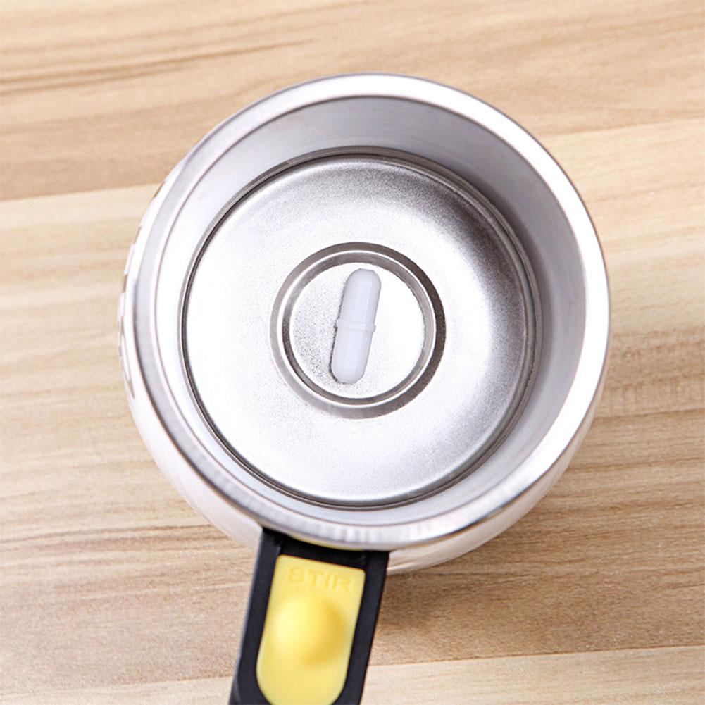 Self Stirring Mug 401-500 Ml Stainless Steel Magnetized Anti-scald Mixing Cup with Lid Handgrid Cup MugWirh Lid for Coffee Milk