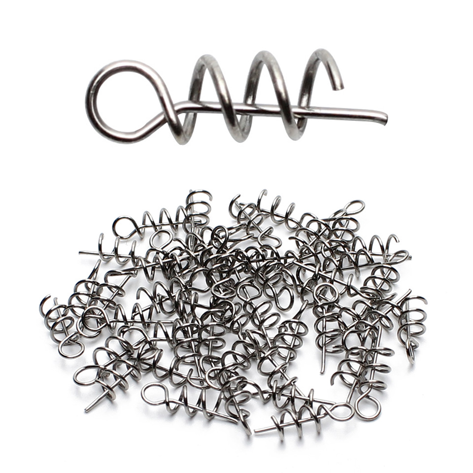 20-50 stks/partij Vishaak Centreren Pins Spiralbait Vaste Klink Naald Lente Crank Lock voor Zachte Lokken Vissen Accessoire TP1082