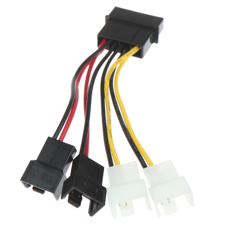 1pc 4Pin To 3Pin Fan Power Cable Adapter 12v*2/ 5v*2 For Computer Cooling Fan Cables For CPU PC Case Fan