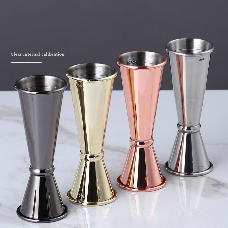 Stainless Steel Double-head Measuring Cup Pouring Measure for Home Hotel Bar Supplies