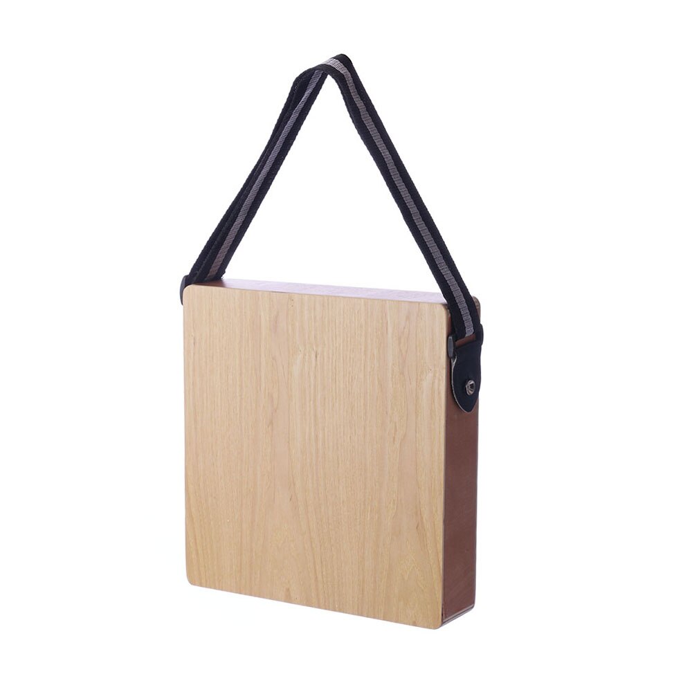 Cajon Boxdrum Reise Trommel Begleitung Musik Boxdrum Schlagzeug Instrument Massivholz Tragbare mit Gurt: bräunen