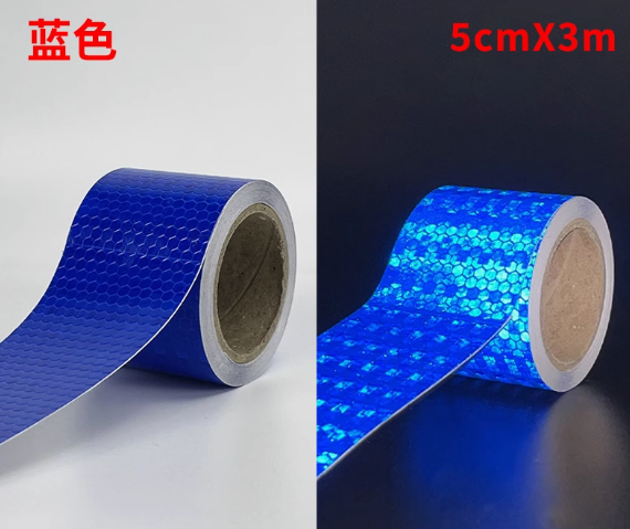 1pcs Reflective sticker for electric motorcycle trunk bicycle collision prevention nighttime fluorescent reflective strip: WHITE