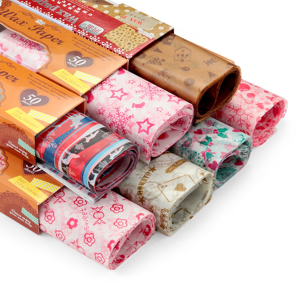50 teile/satz Lebensmittel Verpackung Elch Wachs Papier Wasserdichte Verpackung Kuchen Macaron Pergament Backen Blatt wickeln Küche Zubehör