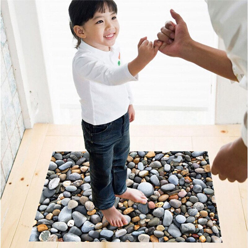 Antidérapant galet salle de bain tapis de bain PVC salle de bain douche cuisine sol 3D autocollants tapis maison salle de bain décor tapis ensemble